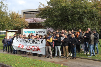 Concentración ante la sede de Siemens Gamesa en Zamudio. 