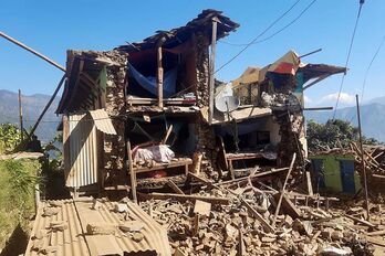 Daños causados por el terremoto en la localidad de Pipaldanda.