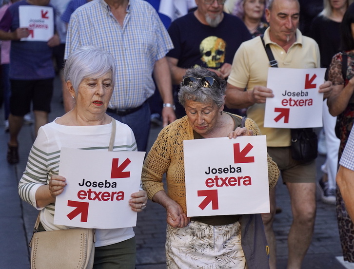 Movilización el pasado junio en Ugao para pedir la libertad de Joseba Borde. 