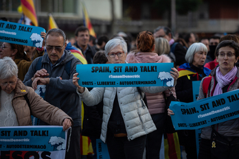 Una de las movilizaciones de Tsunai Democràtic en las que el juez de la AN dice ver ‘terrorismo’.