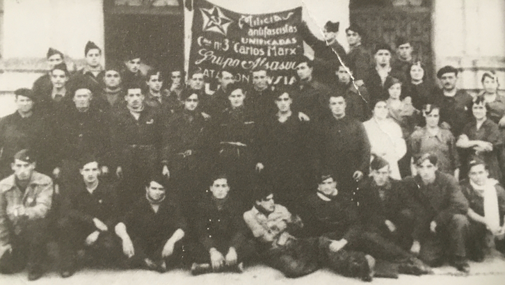 Batallón de Alsasua de las Milicias antifascistas unificadas. Compañía numero 3 Carlos Marx del Batallón Rusia.