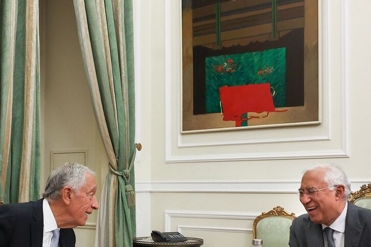 Rebelo de Sousa y António Costa, durante la reunión del Consejo de Estado celebrada este jueves. 