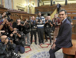 Pedro Sánchez, tras su investidura como presidente del Gobierno español de enero de 2020.