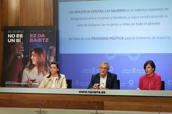 Los vicelehendakaris Begoña Alfaro y Félix Taberna, junto a la directora gerente del INAI-NABI, Patricia Abad. 