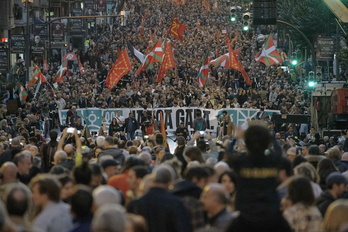 Imagen de la movilización de este sábado en Bilbo.