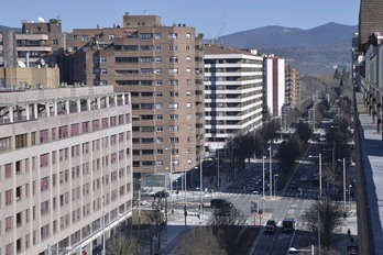Vista de la avenida de Pío XII de Iruñea en 2021.