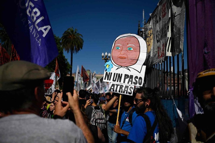 Manifestación celebrada este jueves en Buenos Aires, Argentina.