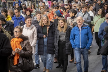 EH Bilduko kideak larunbatean Donostian izandako manifestazioan.