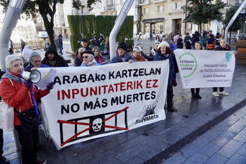 Concentración celebrada este viernes en Gasteiz.