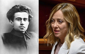 Antonio Gramsci y Giorgia Meloni, muy lejanos pero parientes.