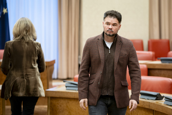 El portavoz de ERC, Gabriel Rufián, este lunes en el Congreso.