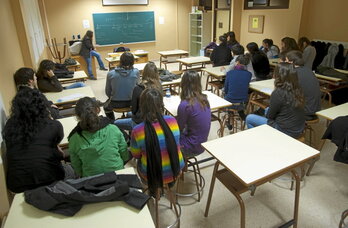Un grupo de alumnos en el aula, en una imagen de archivo.