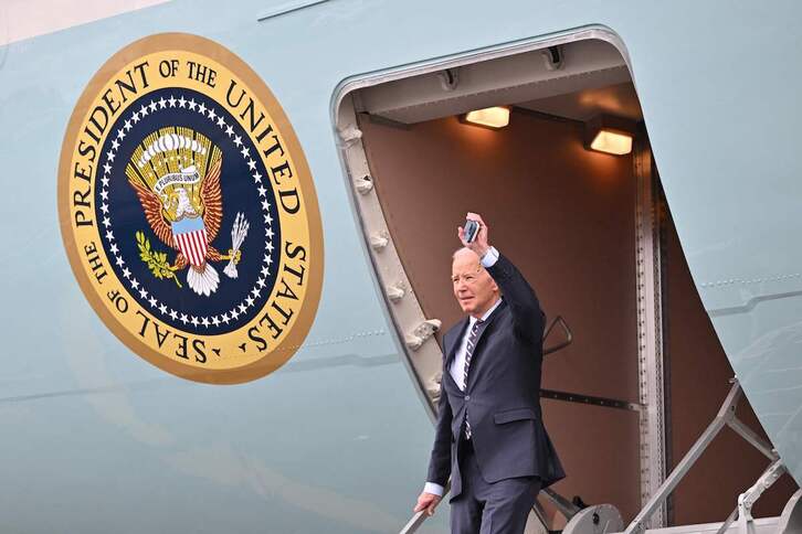 El presidente de EEUU, Joe Biden, a su llegada a Boston.