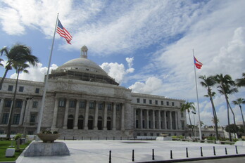 Imagen del Capitolo de Puerto Rico, en la ciudad de San Juan. 