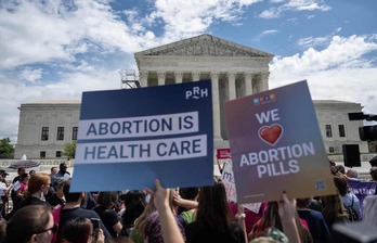 Movilización en Washington en defensa del derecho al aborto.