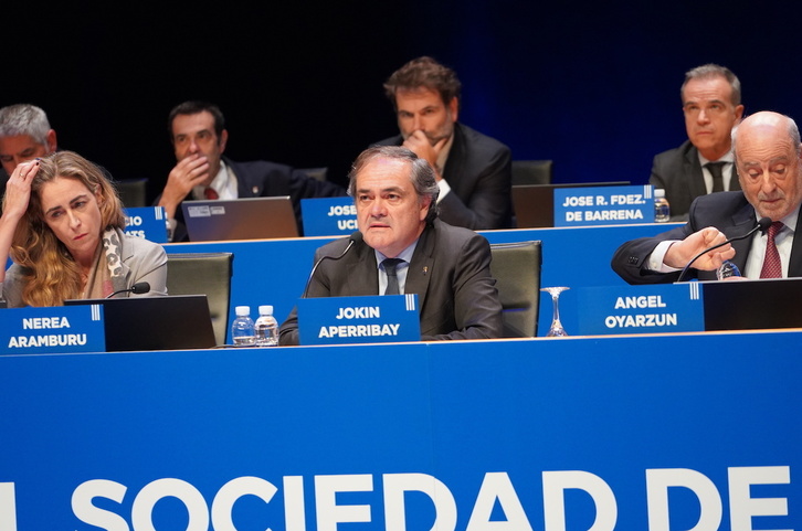 Jokin Aperribay, en el la Junta de Accionistas celebrada en el Kursaal.