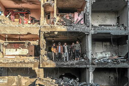 Una vivienda destruida por los bombardeos en Rafah.