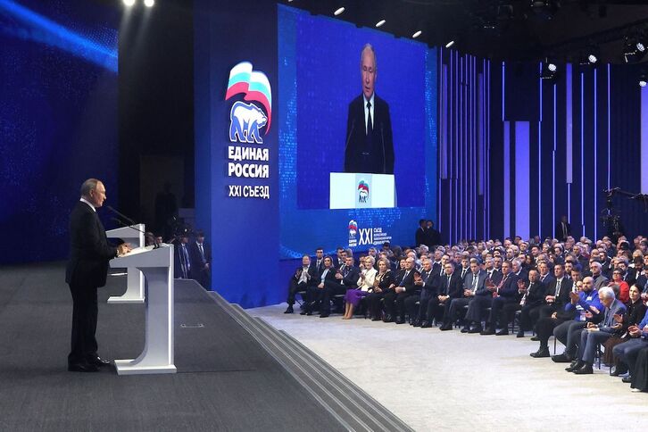 Putin ha participado en el congreso de Rusia Unida.