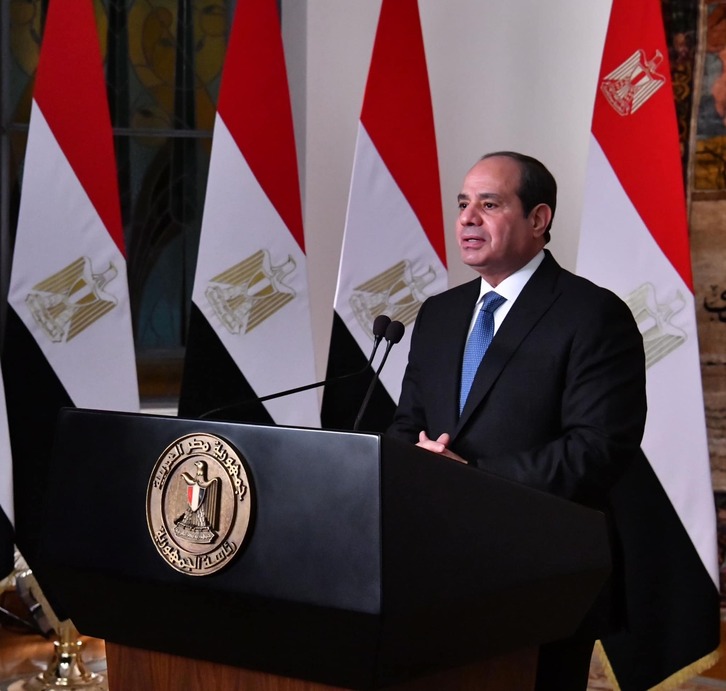 Abdelfatah al-Sisi, tras ser reelegido presidente por tercera vez. 