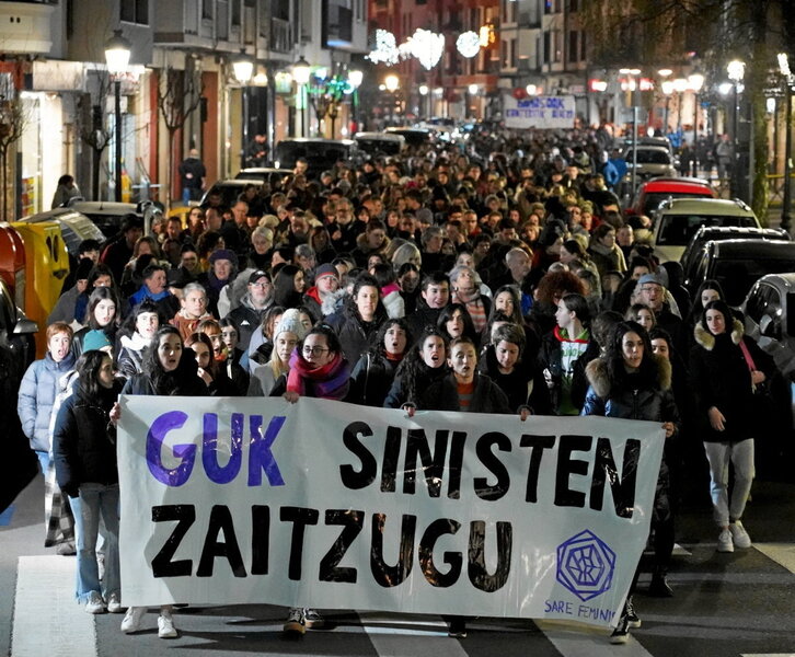 Manifestación celebrada el pasado 18 de diciembre en Gernika-Lumo.