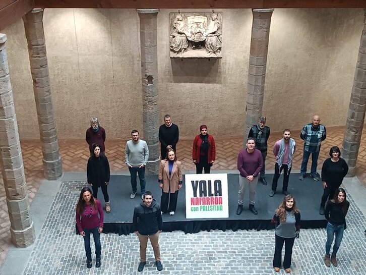 Participantes en la presentación de la plataforma Yala, Nafarroa con Palestina.