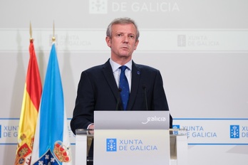 Alfonso Rueda, presidente de la Xunta, al hacer el anuncio.