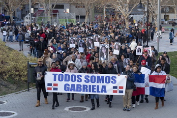Imagen de la concentración por Gabriela Reyes este miércoles por la tarde.