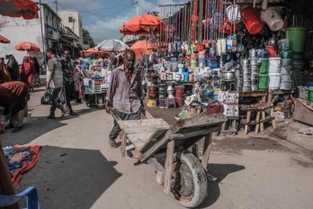El mercado de Hamarweyne en la capital somalí, Mogadiscio.