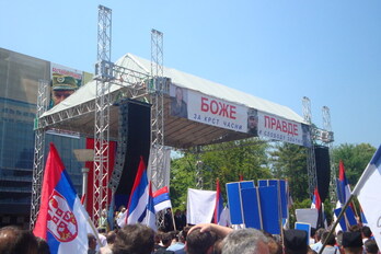 Manifestación proserbia en Banja Luka, capital de la República Srpska, en 2011.
