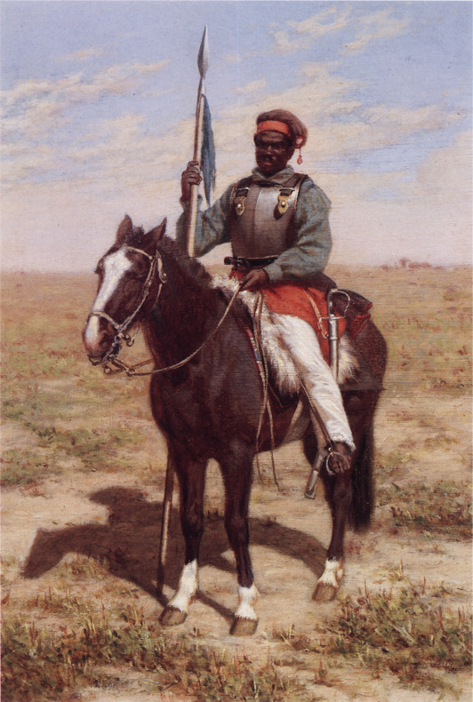 Lancero Negro, en un grabado de la época.