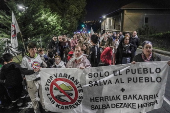 Movilización en noviembre contra el proyecto de la Diputación para la variante de Las Carreras.