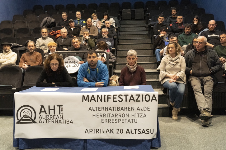 Rueda de prensa celebrada este jueves en Altsasu.