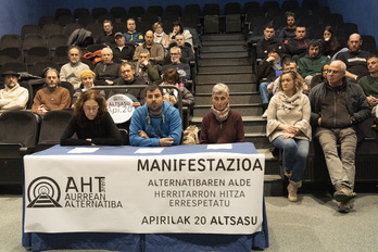 Rueda de prensa celebrada este jueves en Altsasu.