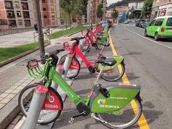 Bicicletas del servicio municipal BilbaoBizi.