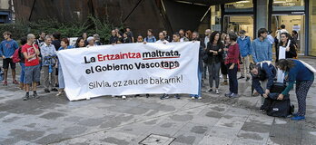 Concentración de apoyo a Silvia realizada el pasado mes de octubre en Getxo.