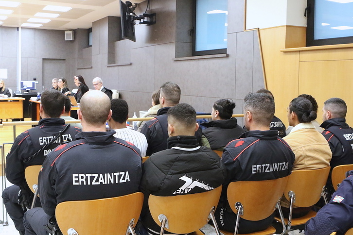 Imagen de la primera sesión del juicio en la Audiencia de Bizkaia.