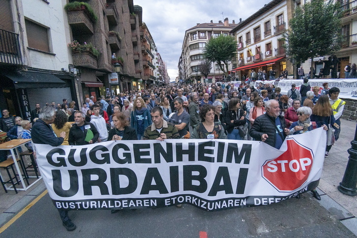 Imagen de archivo de una movilización contra el Guggengheim Urbdaibai.
