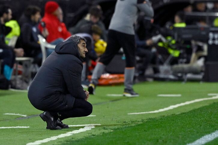 Ernesto Valverde Athleticek Valentzian galdutako azken partidan.