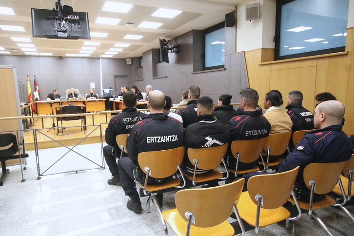 Imagen de una de las sesiones del juicio por la paliza de Zornotza. 