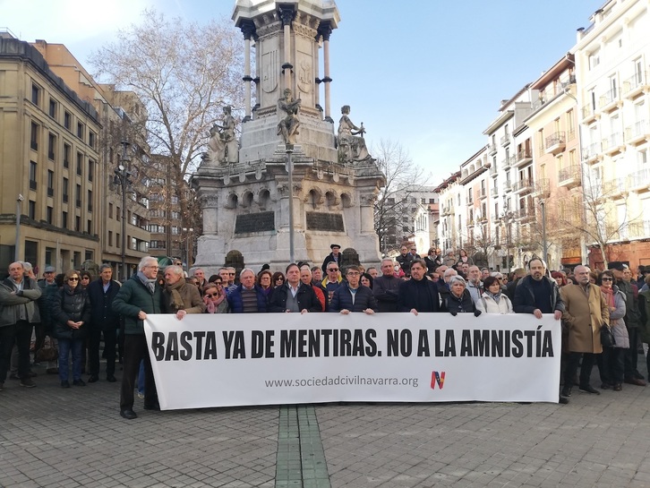 Protesta de Iruñea, en el paseo Sarasate.