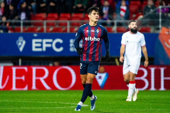 Jorge Yriarte, durante el partido de Copa frente al Athletic.