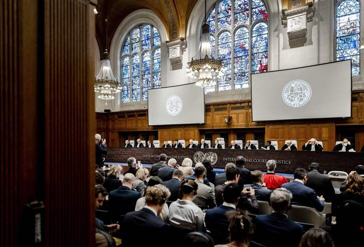 La Corte Internacional de Justicia (CIJ), durante la vista por la denuncia contra Israel.