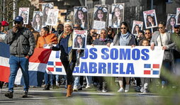 Cabecera de la manifestación por la desaparecida Gabriela Reyes.