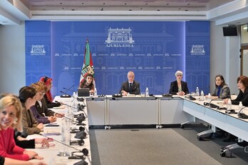 Un momento de la reunión del Consejo de Dirección de Emakunde.