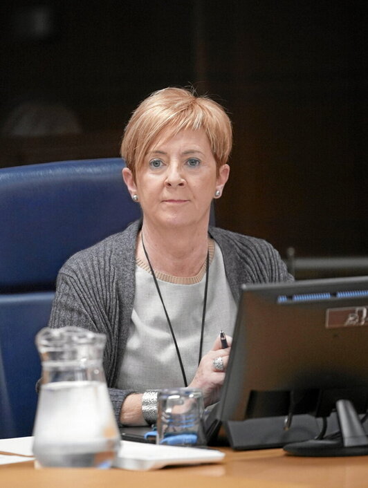 La consejera Arantxa Tapia, en una comparecencia en el Parlamento de Gasteiz.