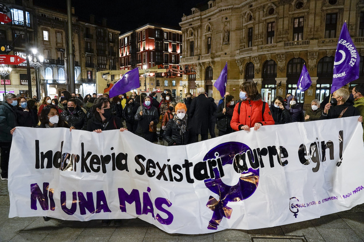 Foto de archivo de una movilización en Bilbo contra las agresiones sexuales.