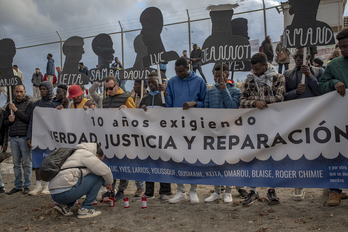Marcha en Ceuta el pasado 3 de febrero, con motivo del décimo aniversario de la tragedia de Tarajal.
