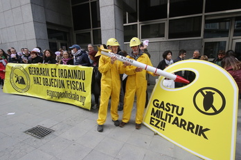 Acción de este miércoles ante la Audiencia de Bizkaia.