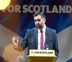 El primer ministro escocés, Humza Yousaf, en un acto en Glasgow.