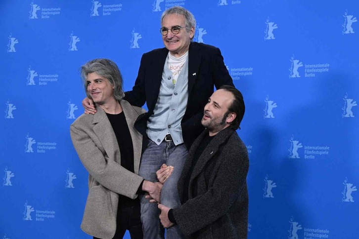 Micha Lescot, Olivier Assayas y Vincent Macaigne en Berlín.